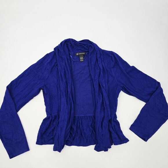 INC International Concepts Sweaters - INC International Concepts Vibrant Blue Open Cardigan Size L